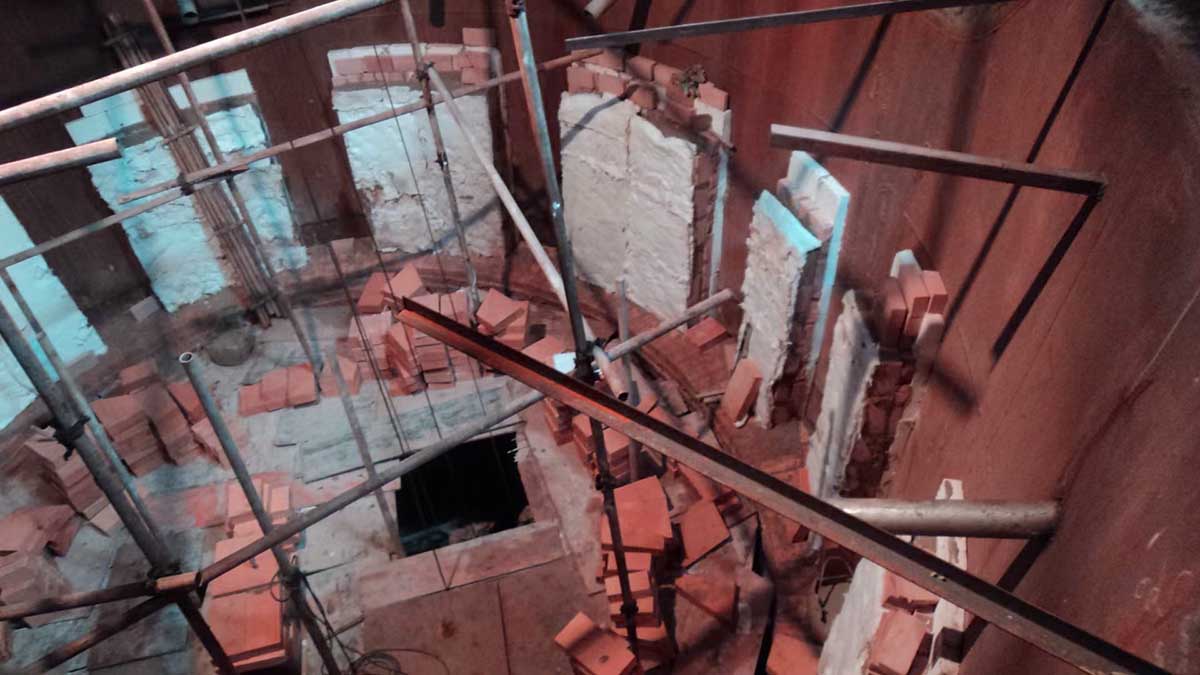 雙膛石灰窯窯體安裝 雙膛石灰窯窯體安裝